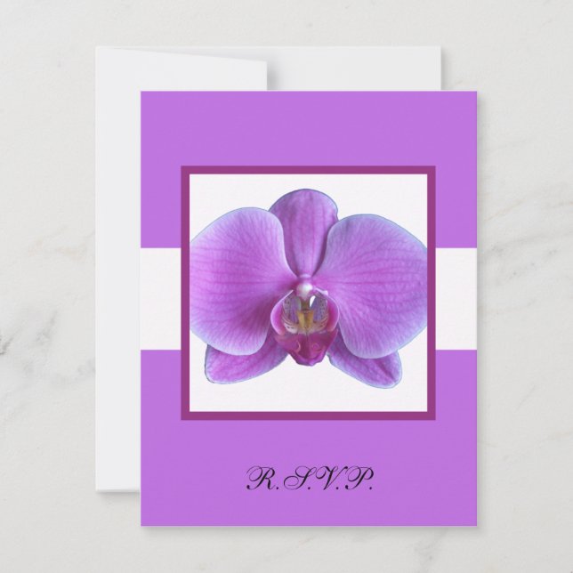 Orchid RSVP Response Card Wedding Invitation (Front)