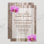 Orchid Rustic Barn Wood Wedding Invitations (Front/Back)