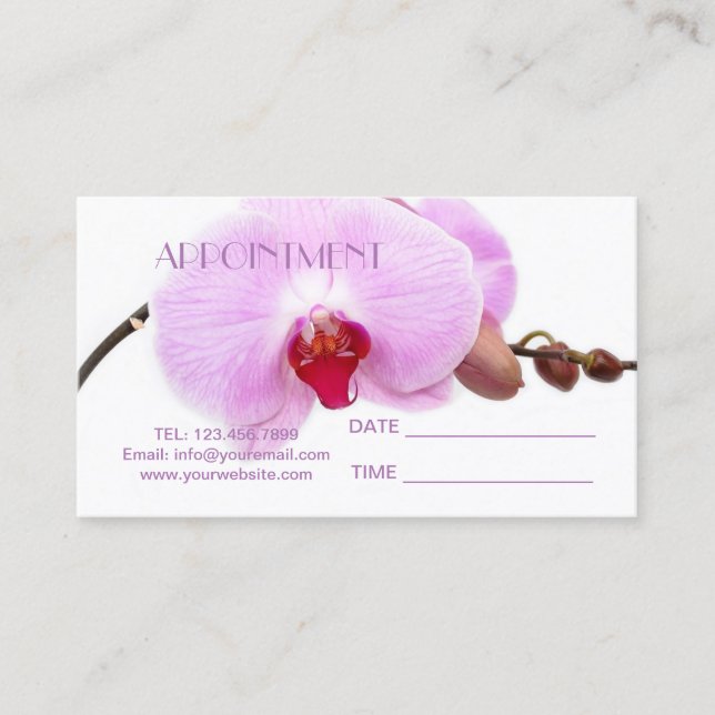 Orchid Salon SPA Massage Aromatherapy Appointment Card (Front)