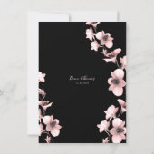 Orchid Sangria Tint on Black Wedding Invitation (Back)