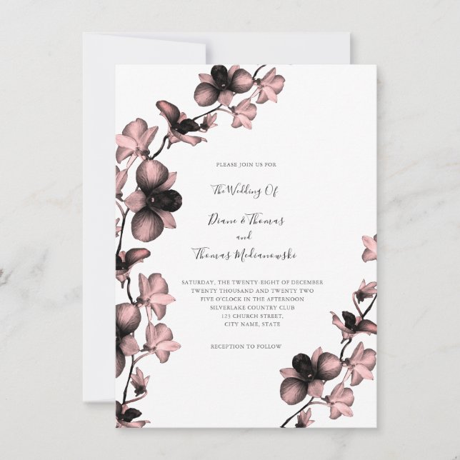 Orchid Sangria Tint Wedding Invitation (Front)