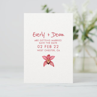 Orchid Save The Date Invitation