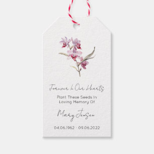 Orchid Seed Packet Funeral Gift Tags