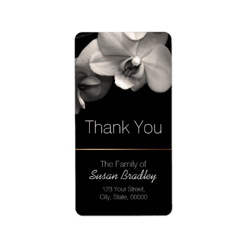 Orchid Sepia Elegant Thank You Label 2