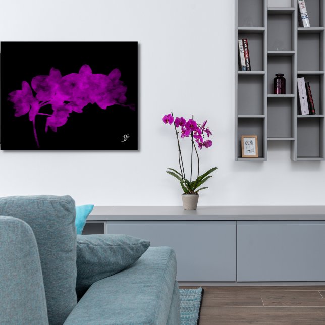 Orchid shadow on a dark background metal print (Creator Uploaded)