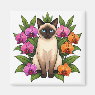 orchid siamese cat magnet
