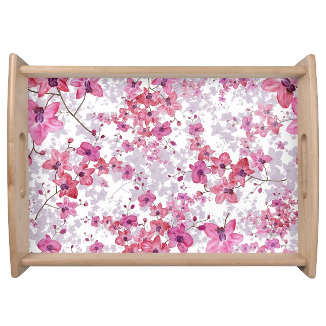 Orchid: singular red beauty. serving tray (Front)