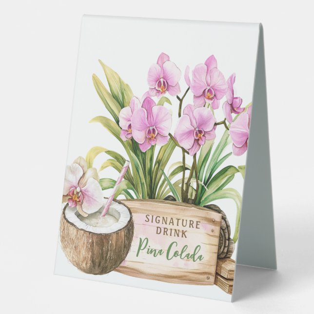 Orchid Spa Resort | Signature Drink Table Tent (Front)