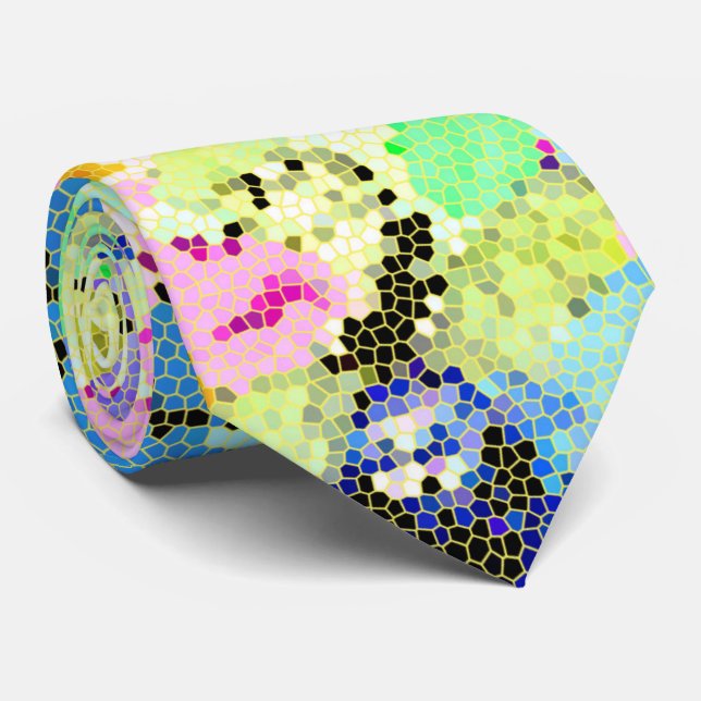 Orchid Stained Glass, Neck Tie (Rolled)