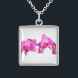 Orchid Sterling Silver Necklace<br><div class="desc">Beautiful Orchid on white background

Image © Angelika Stern</div>