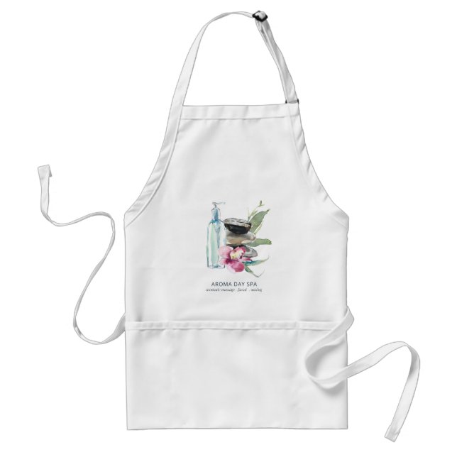 ORCHID STONE SPA MASSAGE THERAPY GIFT CERTIFICATE ADULT APRON (Front)
