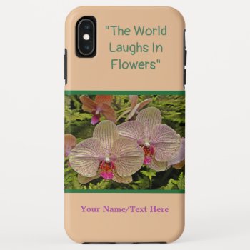 Orchid  Striped  Peach Pink And Greens Iphone Xs Max Case by whatawonderfulworld at Zazzle