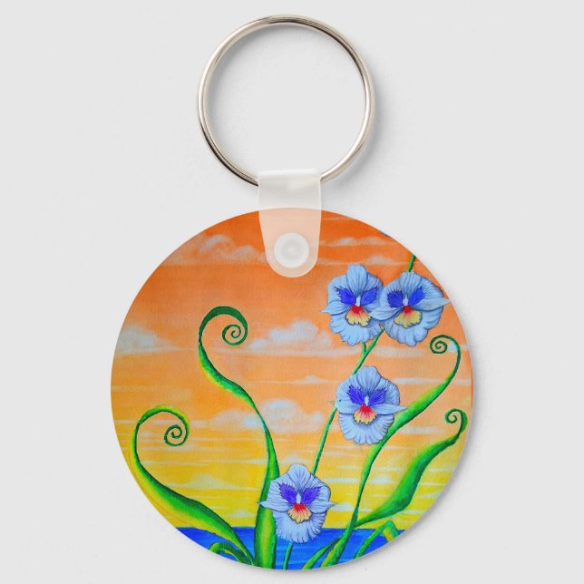 Orchid Sunset  Keychain (Front)