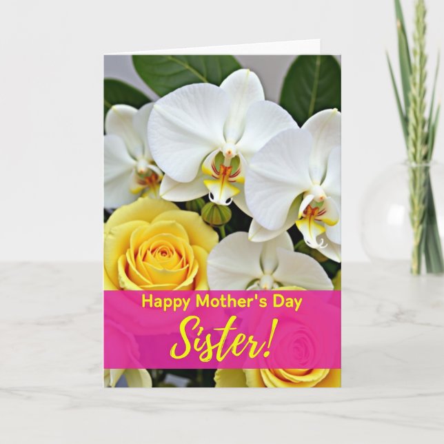 Orchid Sweet Mothers Day Sister Card (Front)