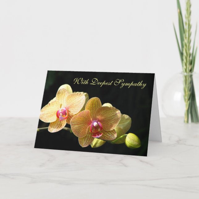 Orchid Sympathy Greeting Card (Front)