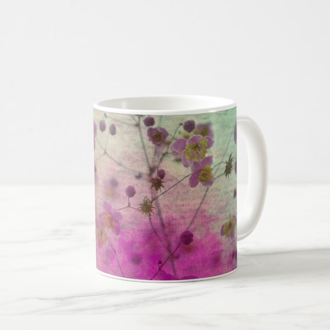 Orchid teal purple script elegant paper craft look coffee mug (Front Right)