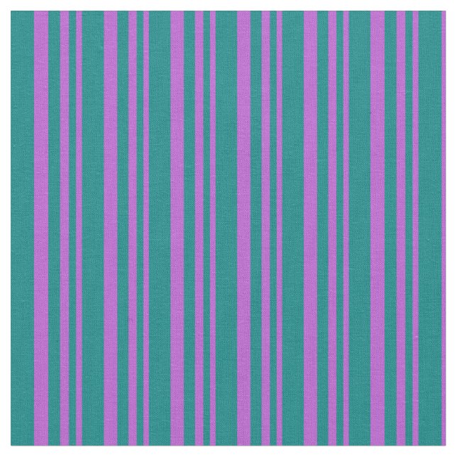 Orchid & Teal Stripes Pattern Fabric (Close Up)