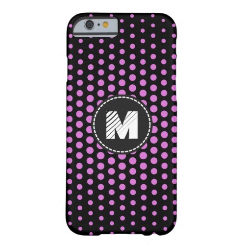 Orchid Techno Dots Modern Monogram Barely There iPhone 6 Case