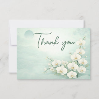 Orchid Thank You Card – Ivory White Floral Design