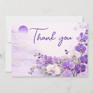 Orchid Thank You Card – Purple Floral Design
