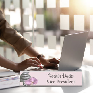 Orchid Tranquility Desk Name Plate