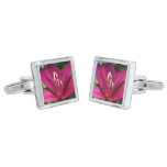 Orchid Tree Blossom Tropical Floral Silver Cufflinks