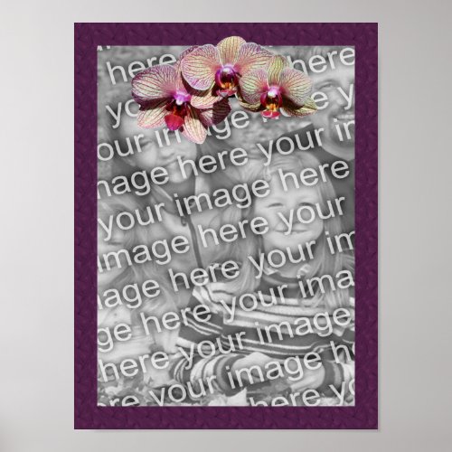 Orchid Trio Frame Add Your Photo  Poster