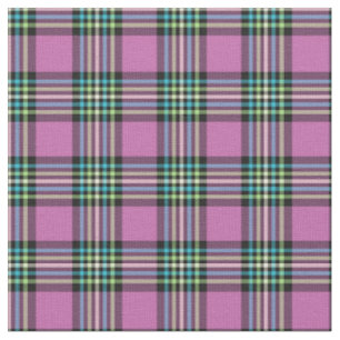 Orchid, Turquoise and Lime Green Fashion Plaid Fabric