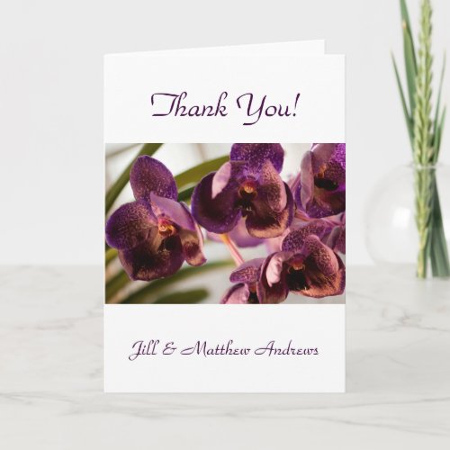 Orchid Vanda Pures Wax Flower Group Thank You Card