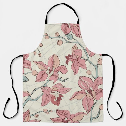 Orchid Vintage Pattern Elegant Paper Apron