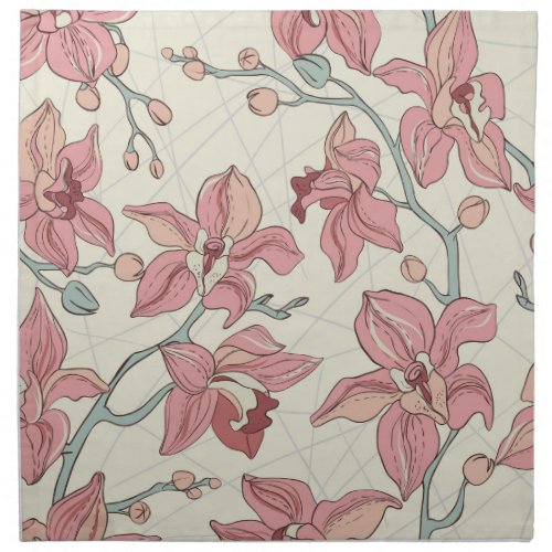 Orchid Vintage Pattern Elegant Paper Cloth Napkin