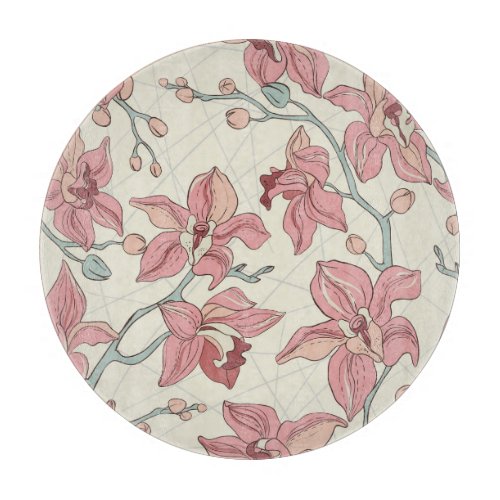 Orchid Vintage Pattern Elegant Paper Cutting Board