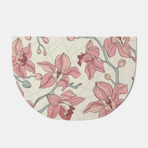 Orchid Vintage Pattern Elegant Paper Doormat