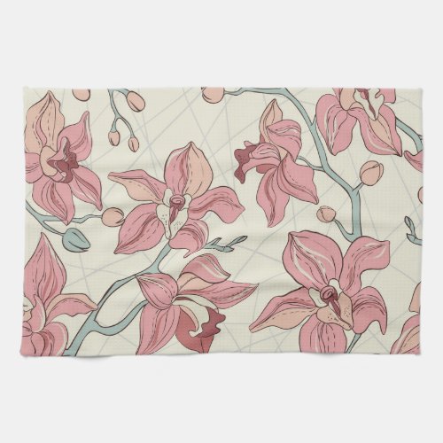 Orchid Vintage Pattern Elegant Paper Kitchen Towel