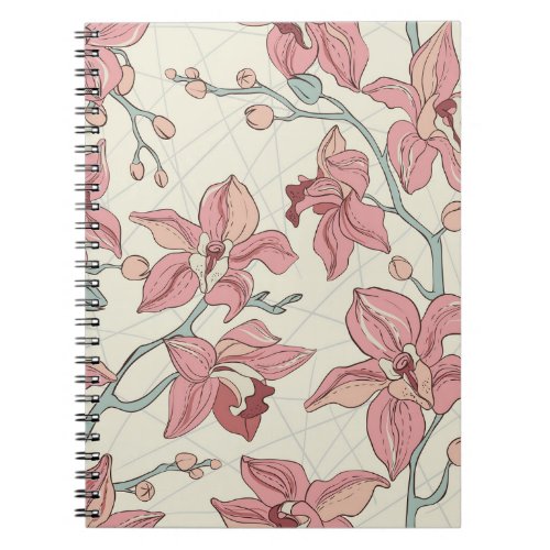 Orchid Vintage Pattern Elegant Paper Notebook