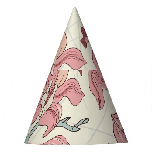Orchid Vintage Pattern Elegant Paper Party Hat