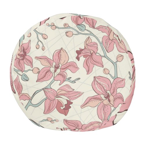 Orchid Vintage Pattern Elegant Paper Pouf