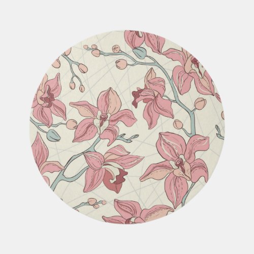 Orchid Vintage Pattern Elegant Paper Rug