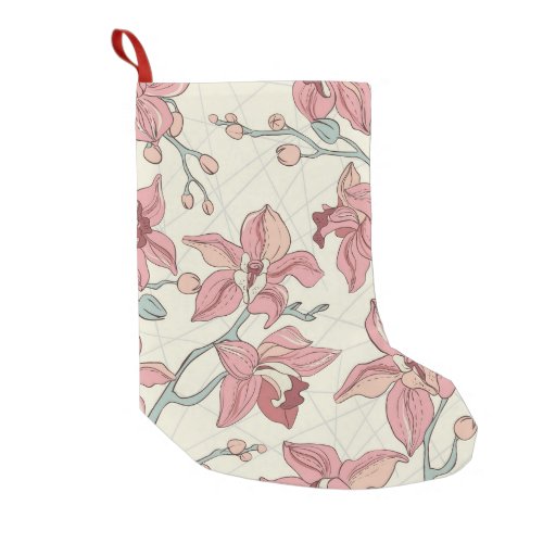 Orchid Vintage Pattern Elegant Paper Small Christmas Stocking