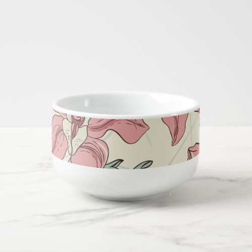 Orchid Vintage Pattern Elegant Paper Soup Mug