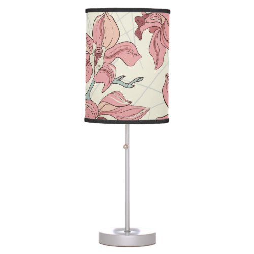 Orchid Vintage Pattern Elegant Paper Table Lamp