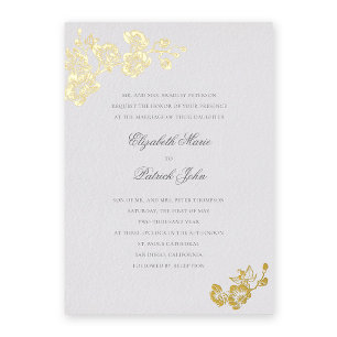 Orchid Vows Ivory Formal Classic Formal Wedding Foil Invitation