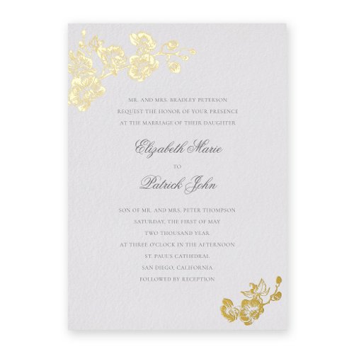 Orchid Vows Ivory Formal Classic Formal Wedding Foil Invitation