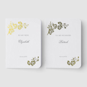 Orchid Vows Ivory Formal Classic Formal Wedding Foil Vow Books