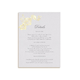 Orchid Vows Ivory Formal Classic Wedding Details Foil Holiday Postcard