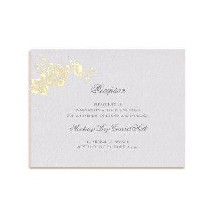 Orchid Vows Ivory Formal Classic Wedding Reception Foil Holiday Postcard