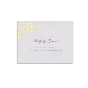 Orchid Vows Ivory Formal Classic Wedding Reply Foil Holiday Postcard