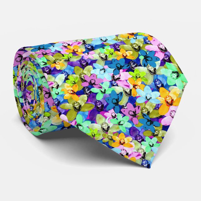 Orchid Water Colour, Neck Tie (Rolled)