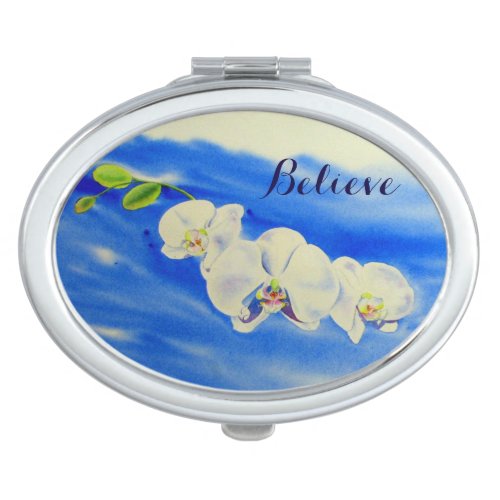 Orchid Watercolor painting breeze Clouds Makeup Mirror