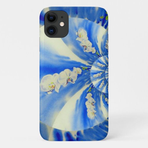 Orchid Watercolor painting breeze Clouds Mandala iPhone 11 Case